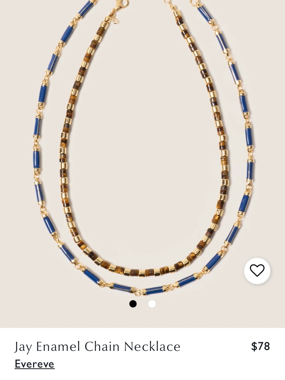 Evereve Jay Enamel Chain Necklace (Navy Only)
